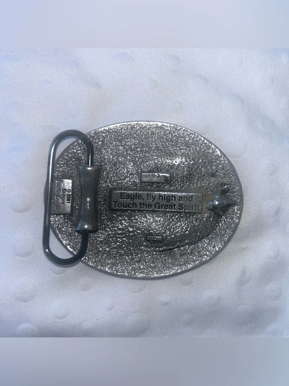 Vintage 2001 Siskiyou V-3 Eagle Silhouette Antique Buckle USA  Pewter Tone Alloy